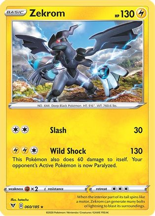 Zekrom (60/185) Reverse Holofoil [SWSH: Vivid Voltage] Pokemon Single Pokémon