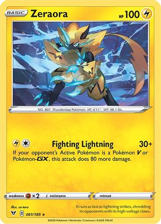 Zeraora (61/185) Reverse Holofoil [SWSH: Vivid Voltage] Pokemon Single Pokémon