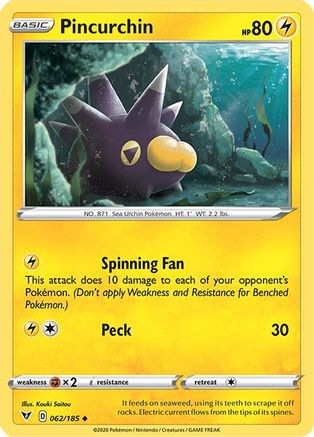 Pincurchin (62/185) Reverse Holofoil [SWSH: Vivid Voltage] Pokemon Single Pokémon