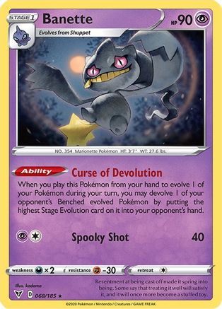 Banette (68/185) Reverse Holofoil [SWSH: Vivid Voltage] Pokemon Single Pokémon