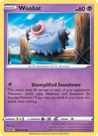 Woobat (73/185) Reverse Holofoil [SWSH: Vivid Voltage] Pokemon Single Pokémon