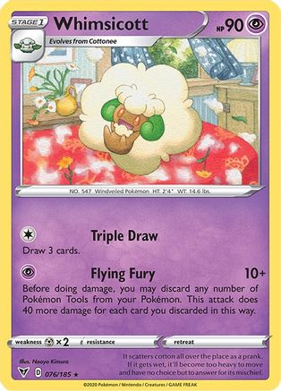 Whimsicott (76/185) Reverse Holofoil [SWSH: Vivid Voltage] Pokemon Single Pokémon