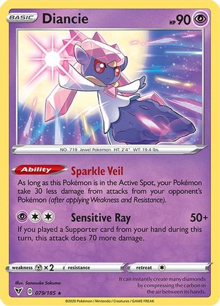 Diancie (79/185) Reverse Holofoil [SWSH: Vivid Voltage] Pokemon Single Pokémon