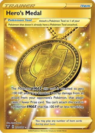 Hero's Medal (Secret) 201/185 Holofoil [SWSH: Vivid Voltage] Pokemon Single Pokémon