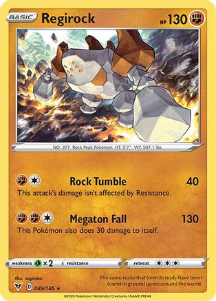 Regirock (89/185) Reverse Holofoil [SWSH: Vivid Voltage] Pokemon Single Pokémon