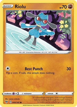 Riolu (90/185) Reverse Holofoil [SWSH: Vivid Voltage] Pokemon Single Pokémon