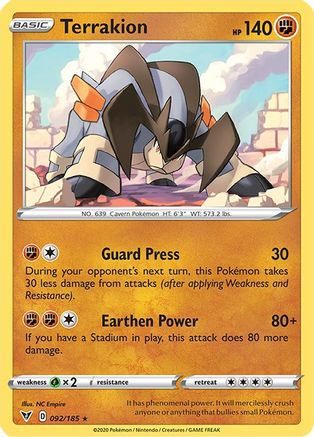 Terrakion (92/185) [SWSH: Vivid Voltage] Pokemon Single Pokémon