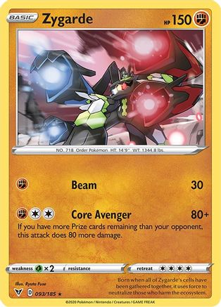 Zygarde (93/185) Reverse Holofoil [SWSH: Vivid Voltage] Pokemon Single Pokémon