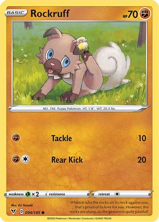 Rockruff (94/185) Reverse Holofoil [SWSH: Vivid Voltage] Pokemon Single Pokémon