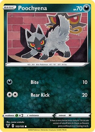 Poochyena (103/185) Reverse Holofoil [SWSH: Vivid Voltage] Pokemon Single Pokémon