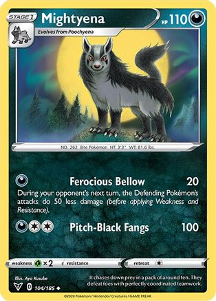 Mightyena (104/185) Reverse Holofoil [SWSH: Vivid Voltage] Pokemon Single Pokémon