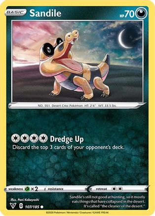 Sandile (107/185) [SWSH: Vivid Voltage] Pokemon Single Pokémon