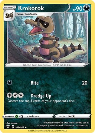 Krokorok (108/185) Reverse Holofoil [SWSH: Vivid Voltage] Pokemon Single Pokémon