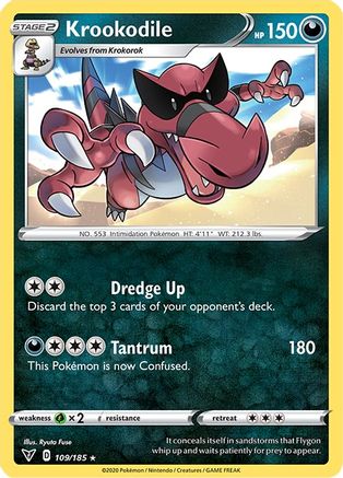 Krookodile (109/185) Reverse Holofoil [SWSH: Vivid Voltage] Pokemon Single Pokémon