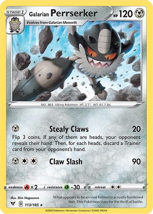 Galarian Perrserker (113/185) [SWSH: Vivid Voltage] Pokemon Single Pokémon