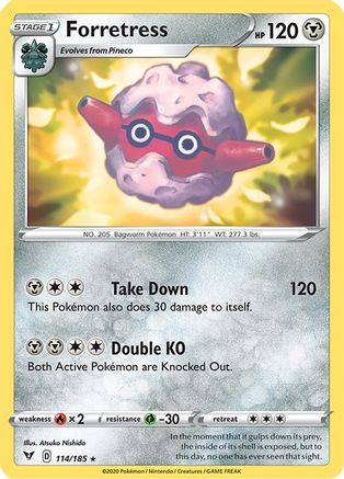 Forretress (114/185) Reverse Holofoil [SWSH: Vivid Voltage] Pokemon Single Pokémon
