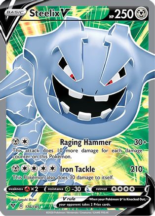 Steelix V (Full Art) 176/185 Holofoil [SWSH: Vivid Voltage] Pokemon Single Pokémon