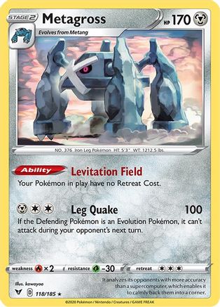 Metagross (118/185) Reverse Holofoil [SWSH: Vivid Voltage] Pokemon Single Pokémon
