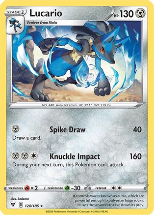 Lucario (120/185) Reverse Holofoil [SWSH: Vivid Voltage] Pokemon Single Pokémon
