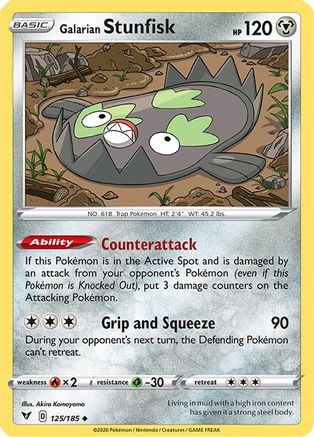 Galarian Stunfisk (125/185) Reverse Holofoil [SWSH: Vivid Voltage] Pokemon Single Pokémon