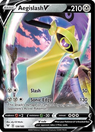Aegislash V (126/185) - [SWSH: Vivid Voltage] Holofoil Pokemon Single Pokémon