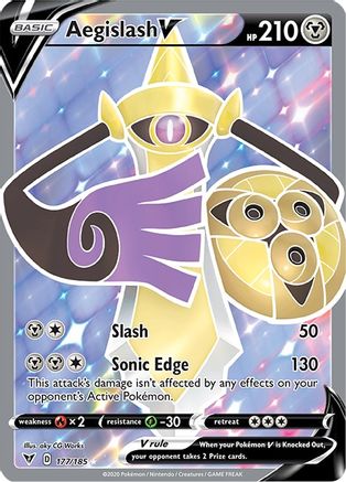 Aegislash V (Full Art) (177/185) - [SWSH: Vivid Voltage] Holofoil Pokemon Single Pokémon