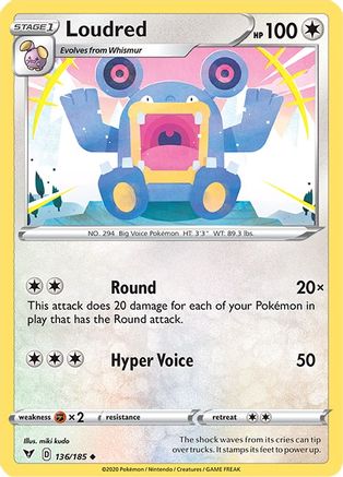 Loudred (136/185) Reverse Holofoil [SWSH: Vivid Voltage] Pokemon Single Pokémon
