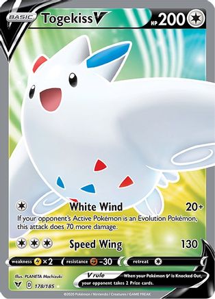 Togekiss V (Full Art) 178/185 Holofoil [SWSH: Vivid Voltage] Pokemon Single Pokémon