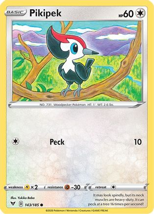Pikipek (143/185) Reverse Holofoil [SWSH: Vivid Voltage] Pokemon Single Pokémon