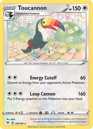 Toucannon (145/185) Reverse Holofoil [SWSH: Vivid Voltage] Pokemon Single Pokémon