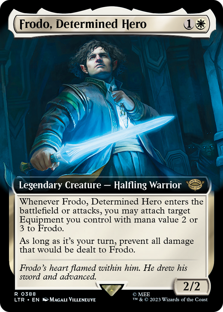 Frodo, Determined Hero (LTR-388) [The Lord of the Rings: Tales of Middle-earth] (Extended Art) MTG Single Wizards of the Coast