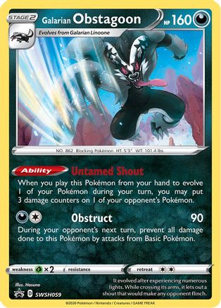 Galarian Obstagoon - SWSH059 (/307) Holofoil [Promos: SWSH Promo Cards] Pokemon Single Pokémon