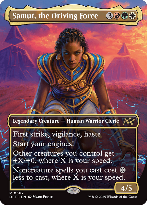 Samut, the Driving Force (DFT-367) [Aetherdrift] (Borderless) Foil MTG Single Wizards of the Coast