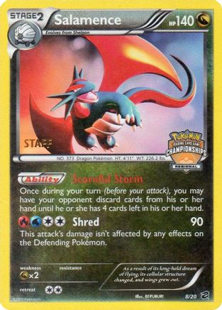 Salamence 8/20 (Regional Championships) [Staff] () Reverse Holofoil [Promos: League & Championship Cards] Pokemon Single Pokémon