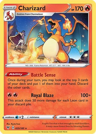 Charizard - 25/185 (Cracked Ice Holo) Holofoil [Misc: Deck Exclusives] Pokemon Single Pokémon
