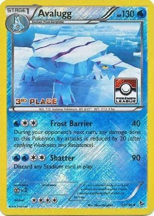 Avalugg - 31/106 (Pokemon League) [3rd Place] (31) - [Promos: League & Championship Cards] Reverse Holofoil Pokemon Single Pokémon
