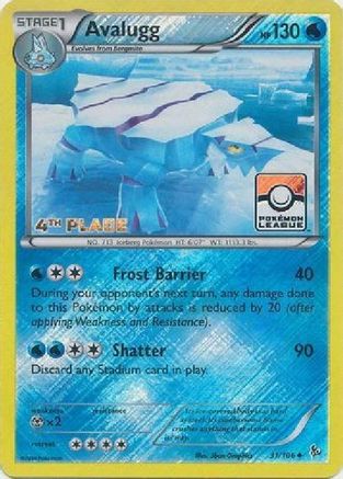 Avalugg - 31/106 (Pokemon League) [4th Place] () Reverse Holofoil [Promos: League & Championship Cards] Pokemon Single Pokémon