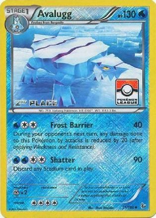 Avalugg - 31/106 (Pokemon League) [2nd Place] () Reverse Holofoil [Promos: League & Championship Cards] Pokemon Single Pokémon