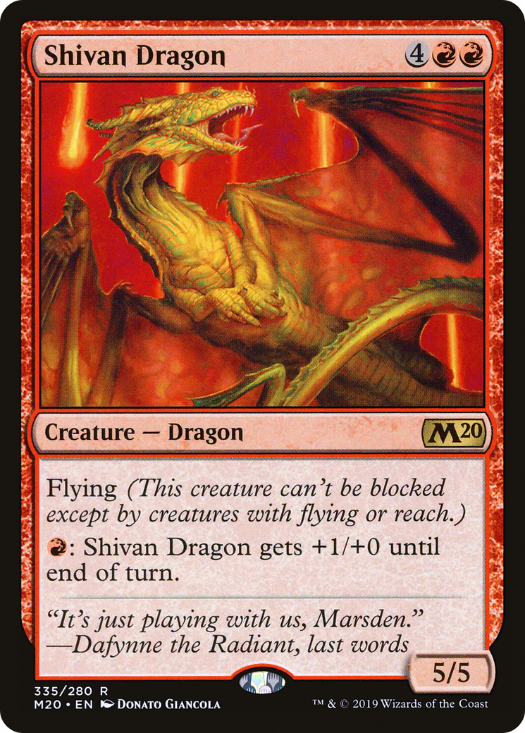 Shivan Dragon (M20-335) [Core Set 2020] MTG Single Wizards of the Coast