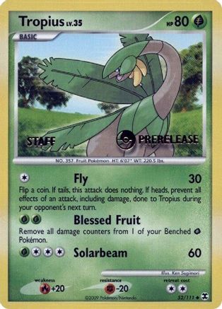 Tropius 52/111 (Prerelease) [Staff] () [Promos: Nintendo Promos] Pokemon Single Pokémon