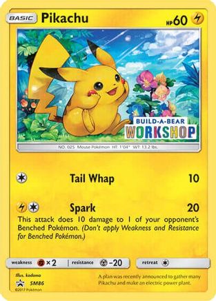 Pikachu - SM86 (Build-A-Bear Workshop Exclusive) (SM86) [Misc: Cards & Products] Pokemon Single Pokémon