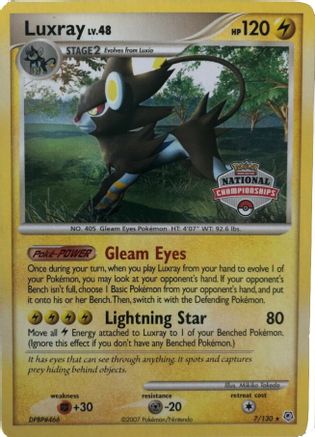 Luxray 7/130 (National Championships) () [Promos: League & Championship Cards] Pokemon Single Pokémon