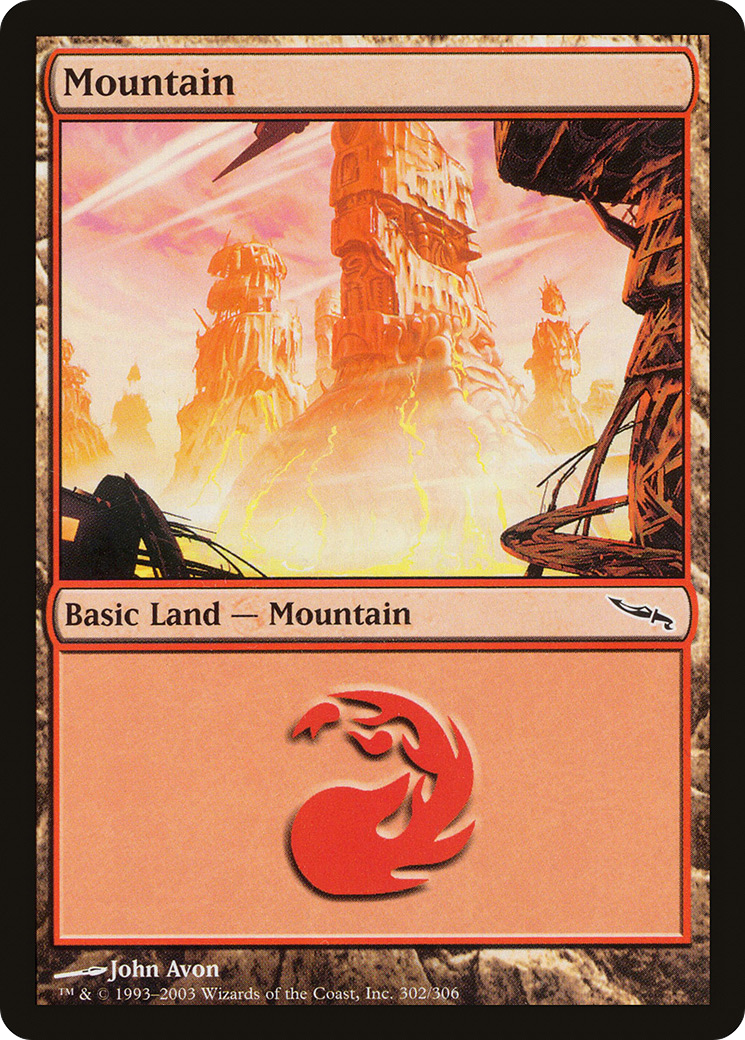 Mountain (MRD-302) [Mirrodin] Foil MTG Single Wizards of the Coast