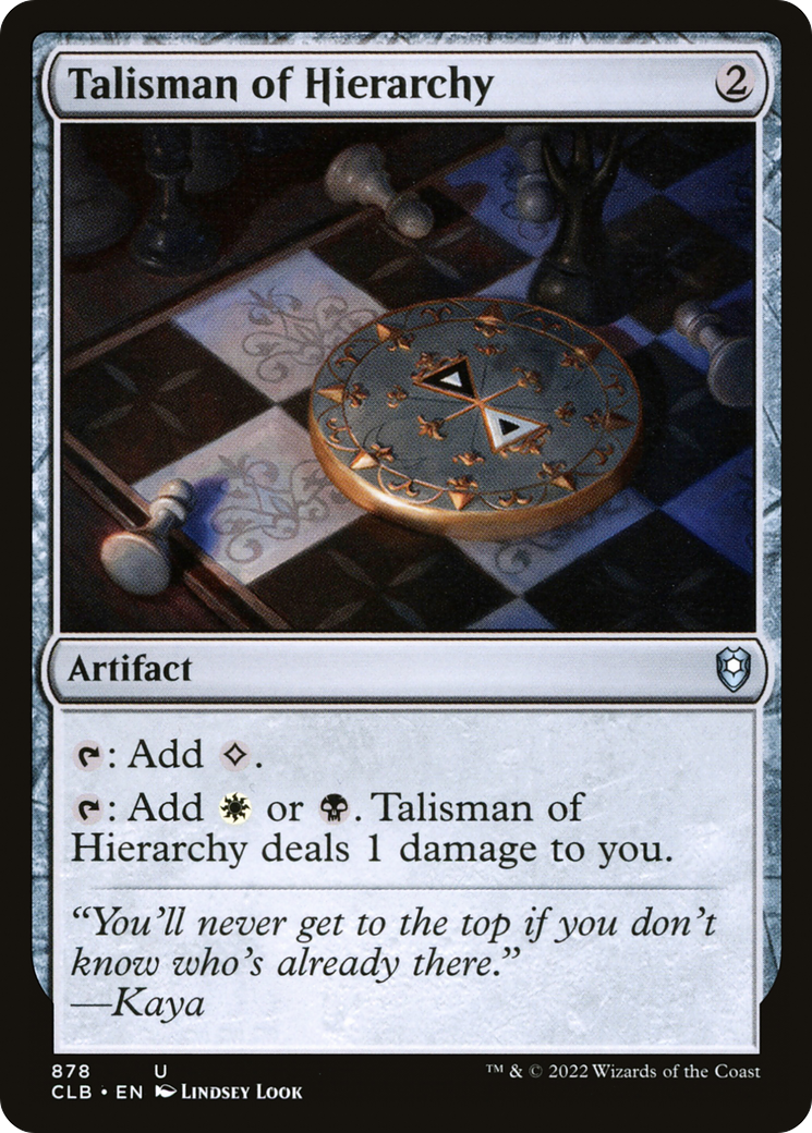 Talisman of Hierarchy (CLB-878) [Commander Legends: Battle for Baldur's Gate] MTG Single Wizards of the Coast