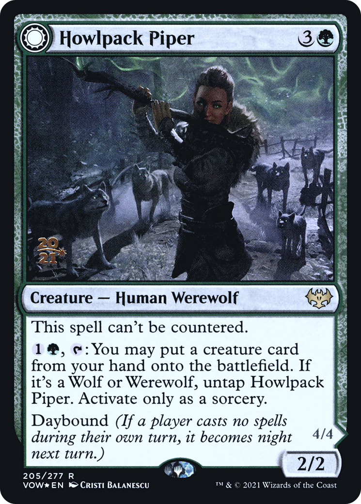 Howlpack Piper // Wildsong Howler [Innistrad: Crimson Vow Prerelease Promos] MTG Single Magic: The Gathering