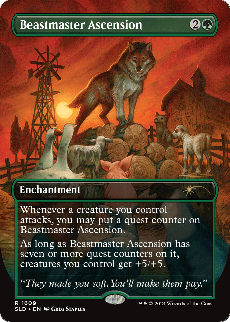 Beastmaster Ascension (SLD-1609) [Secret Lair] Drop (Borderless) Foil MTG Single Wizards of the Coast