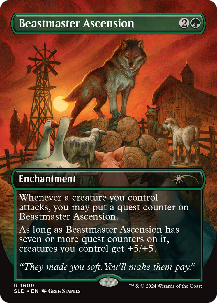 Beastmaster Ascension (SLD-1609) [Secret Lair] Drop (Borderless) Foil MTG Single Wizards of the Coast