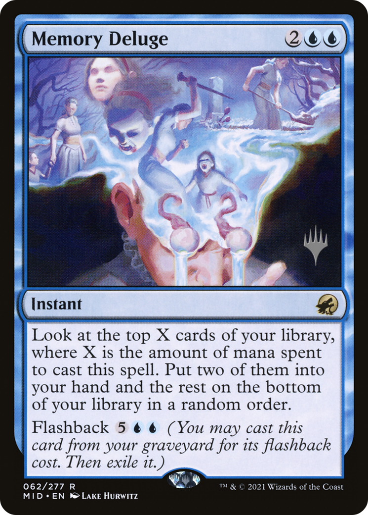 Memory Deluge (PPMID-062) [Innistrad: Midnight Hunt Promos] Foil MTG Single Wizards of the Coast