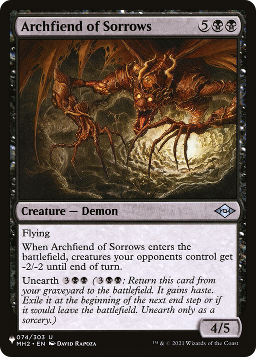 Archfiend of Sorrows (LIST-MH2-74) [Mystery Booster] The List MTG Single Wizards of the Coast