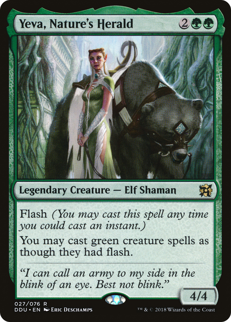 Yeva, Nature's Herald (DDU-027) [Misc] Duel Decks: Elves vs. Inventors MTG Single Wizards of the Coast
